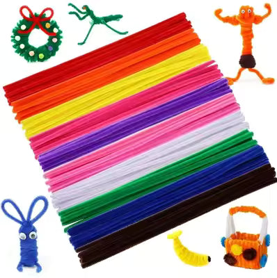 Pastel Color Pipe Cleaner Velvet Sticks – Soft Chenille Craft Sticks | Flexible DIY Craft Supplies for Kids, School & Creative Projects
