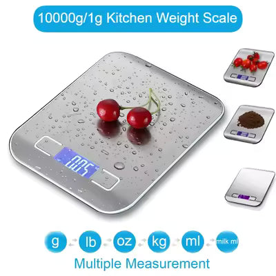 **10kg Stainless Steel Digital Kitchen Scale – Electronic Food & Weight Scale | Mini Digital Weighing Machine for Kitchen, Fruits, Vegetables, Baking & Household Use**