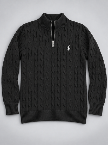 Knitted Quarter Zip Sweater
