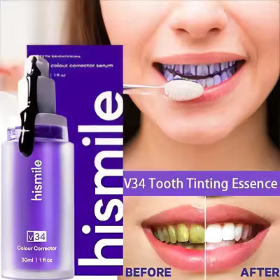 HISMILE V34 Purple Teeth Whitening Toothpaste – Color-Correcting Formula for a Brighter-Looking Smile, Stain-Care Toothpaste