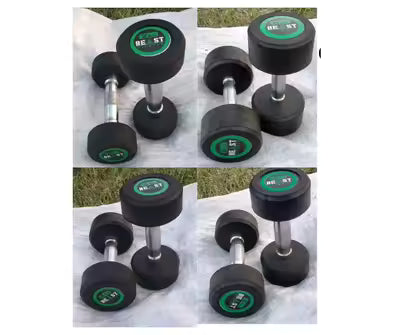 **Beast Fitness Premium Rubber Dumbbell – 1kg to 12kg | Heavy-Duty Rubberized Weight with Anti-Slip Chrome Handle | Professional Dumbbell for Home Gym & Strength Training | Sold as 1 Piece**