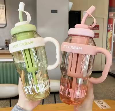 1300ML Large Capacity Water Bottle with Straw – Leakproof Plastic Sports & Gym Bottle | Portable Tumbler for Travel, Fitness, Kids & Everyday Use