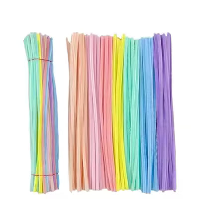 Pastel Color Pipe Cleaner Velvet Sticks – Soft Chenille Craft Sticks | Flexible DIY Craft Supplies for Kids, School & Creative Projects