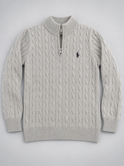 Knitted Quarter Zip Sweater