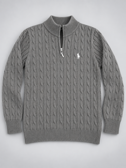 Knitted Quarter Zip Sweater