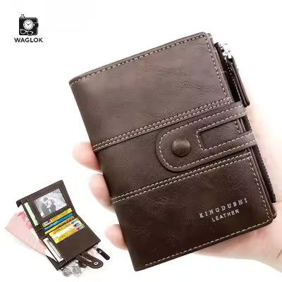 **Slim Leather Wallet for Men & Women – Premium Card Holder & Cash Purse | 6 Card Slots, 1 Cash Pocket & 1 ID Window | Compact Everyday Wallet**