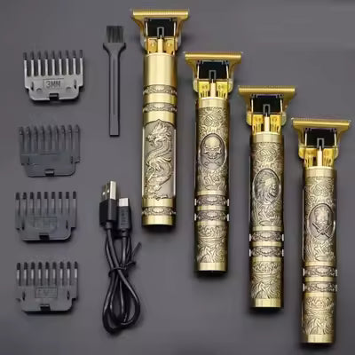 **T9 Vintage Hair Trimmer for Men – Rechargeable Professional Hair & Beard Trimmer | Metal Body Shaver Machine for Men & Boys**