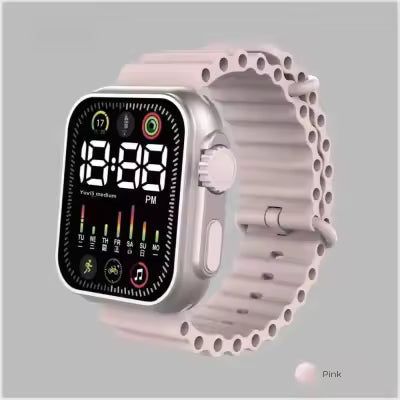 **Stylish Square Dial LED Watch for Men & Women – Fashionable Silicon Strap Digital Wristwatch for Boys & Girls**