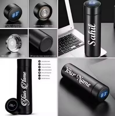 Smart LED Temperature Water Bottle 500ml – Stainless Steel Vacuum Flask | Hot & Cold Insulated Thermos with LED Temperature Display